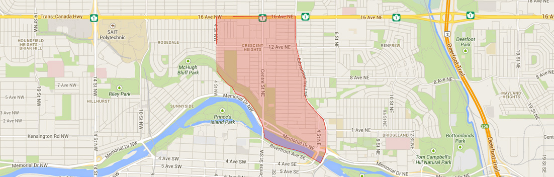 Map of Crescent Heights