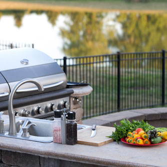 An outdoor kitchen